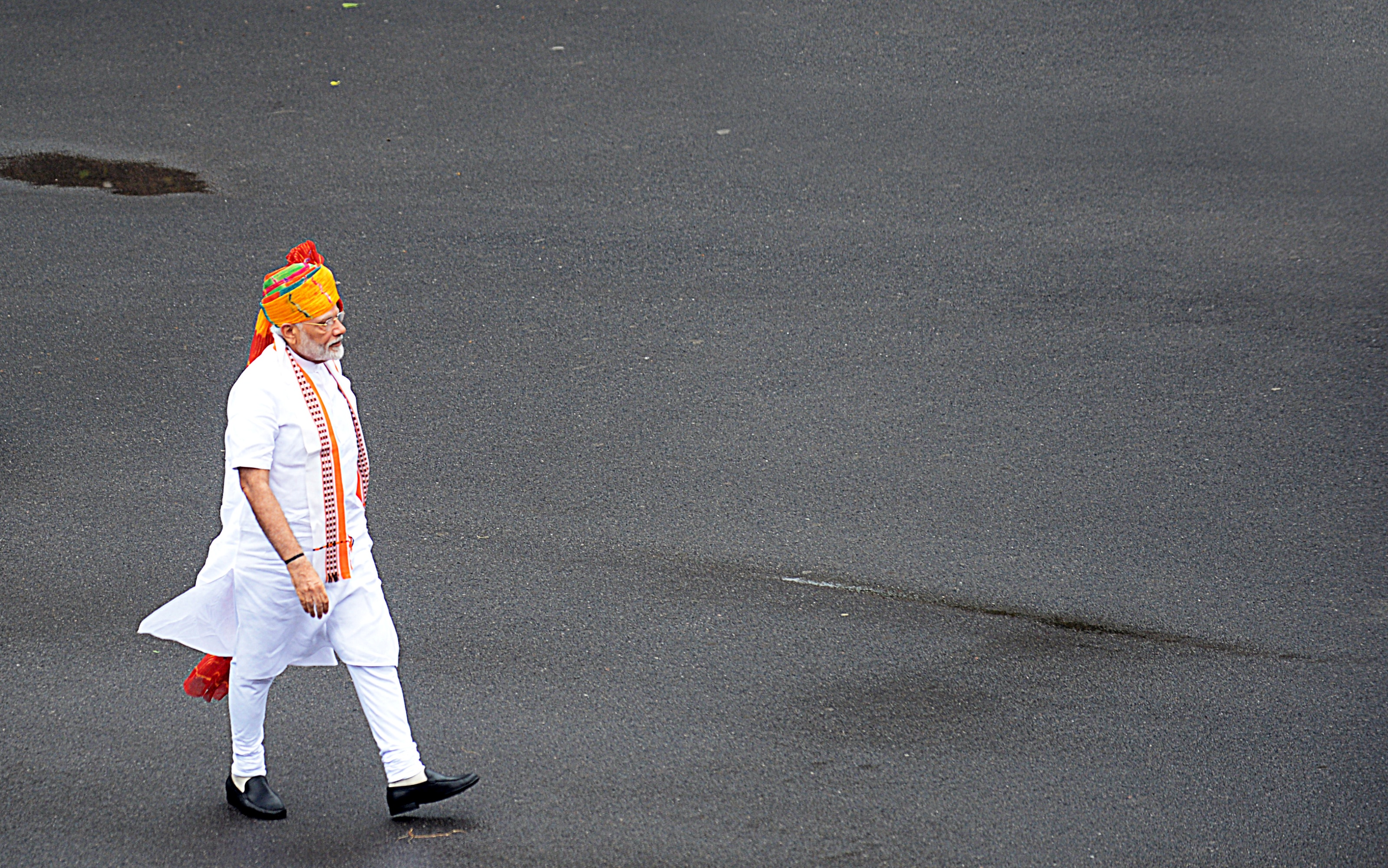 2019: PM Modi seen in a multicoloured turban 2019: PM Modi seen in a multicoloured turban