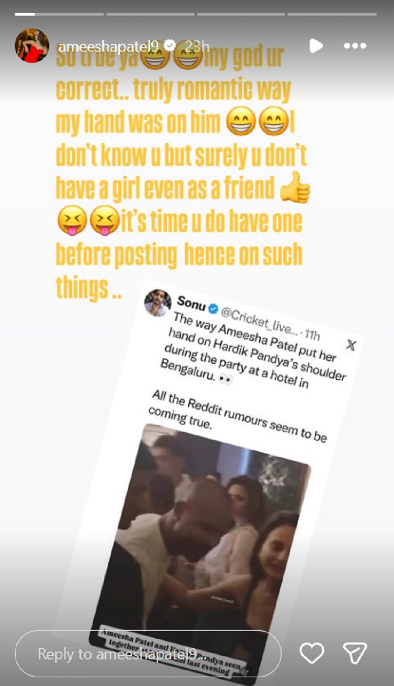 Ameesha Patel (Instagram story)