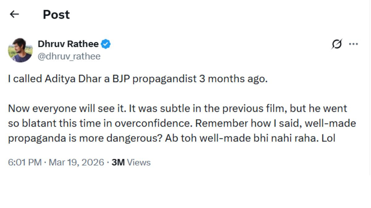 Dhruv Rathi Reaction On Dhurandhar 2