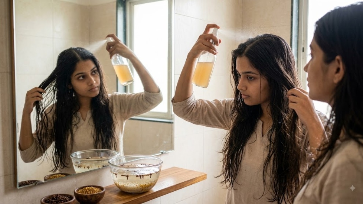 घरेलू हेयर रिंस घरेलू हेयर रिंस