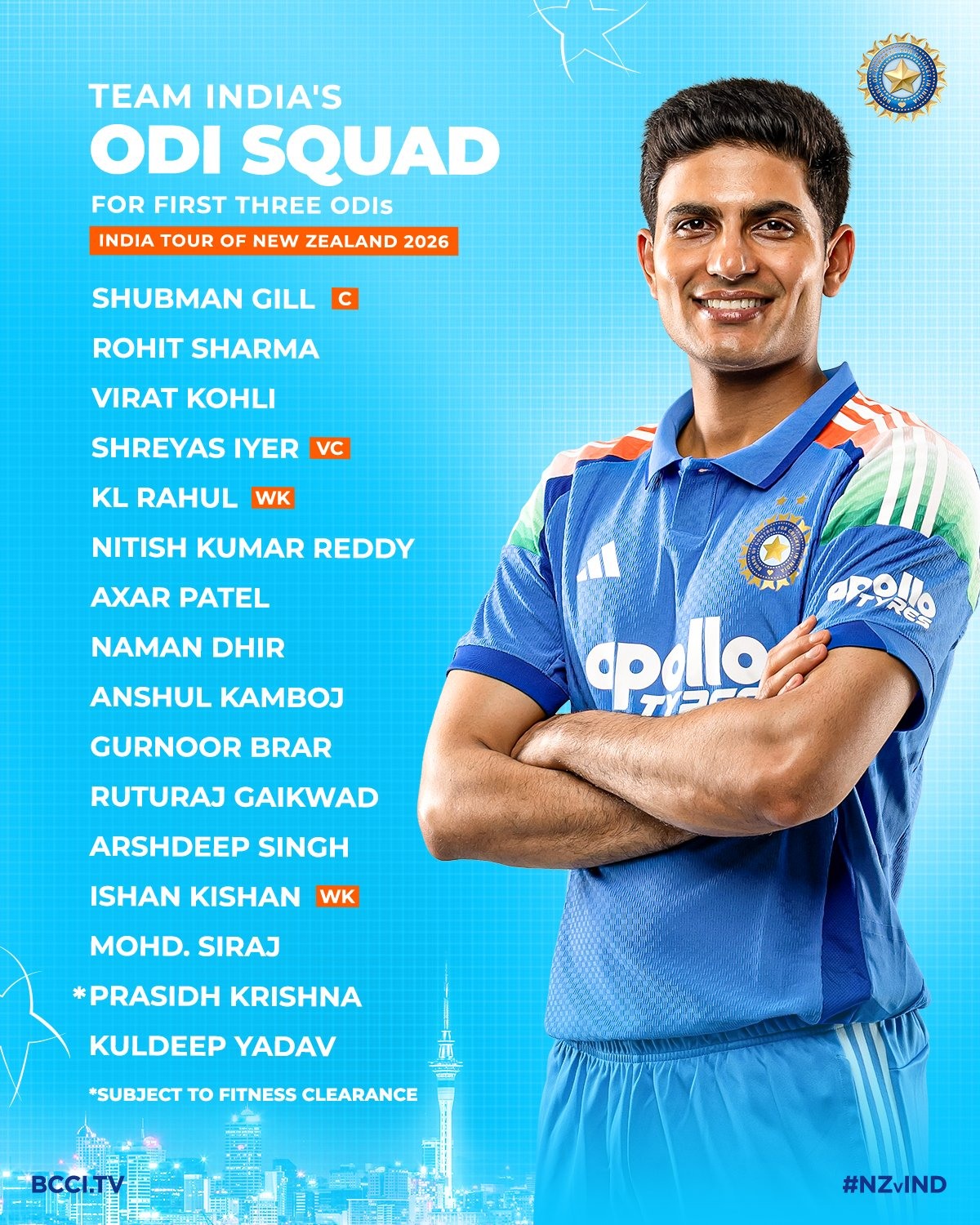 India Squad for 2 Test Match