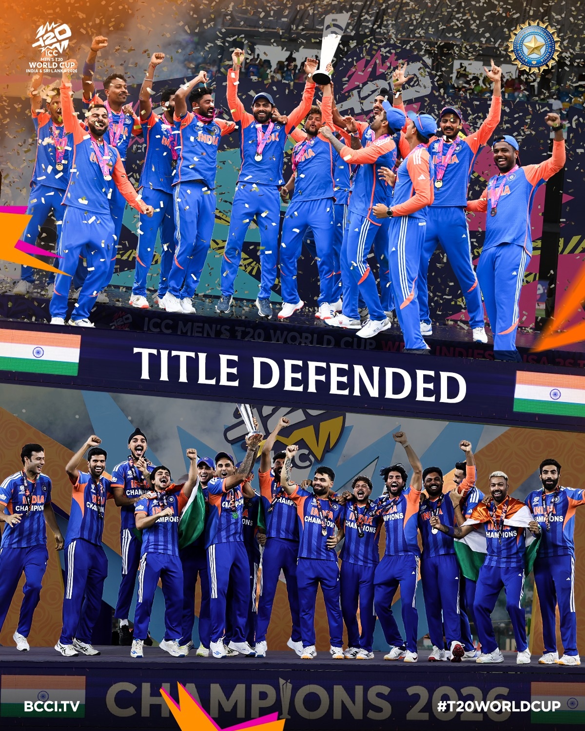 India successfully defend Men T20 World Cup title 