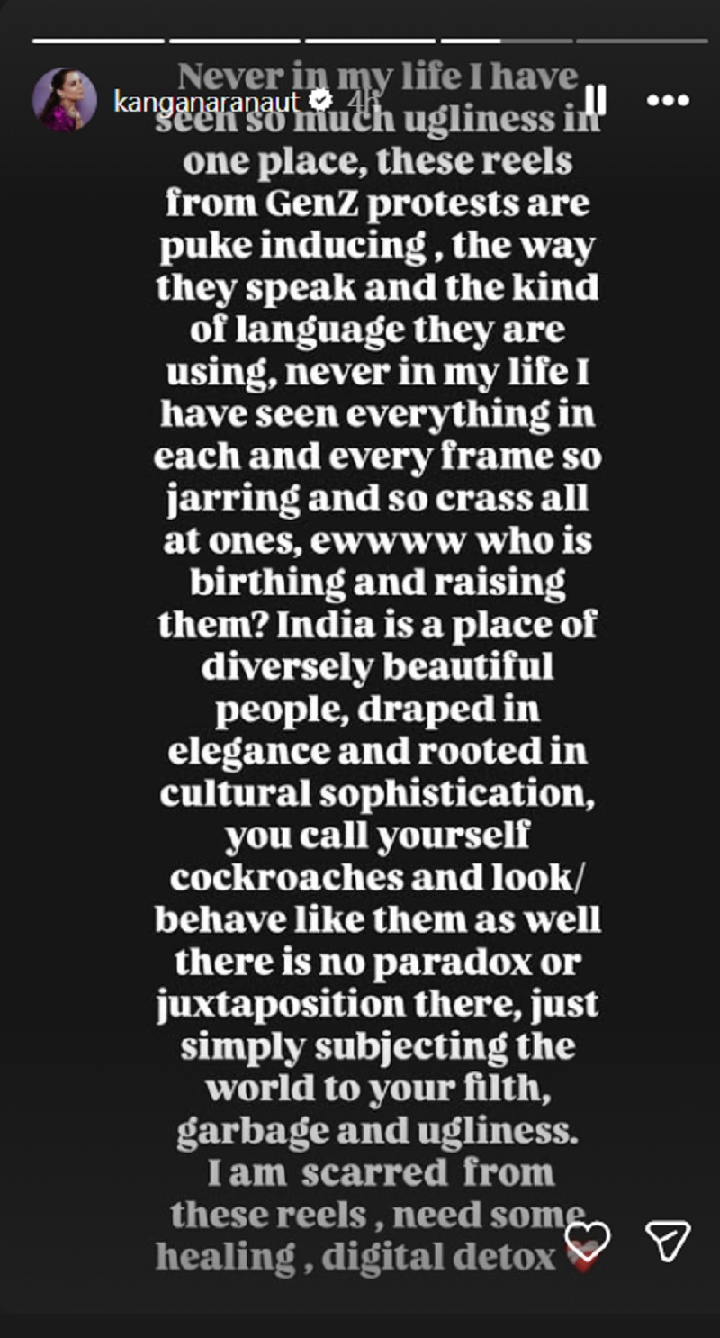 Kangana Ranaut (Instagram story)