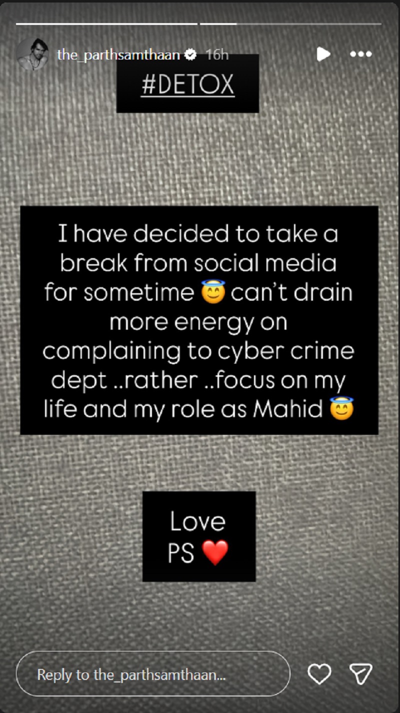 Parth Samthaan Instagram Story