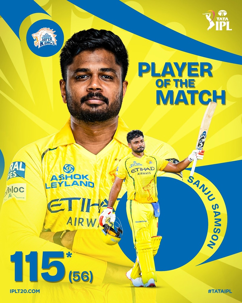 Player of the Match Sanju Samson