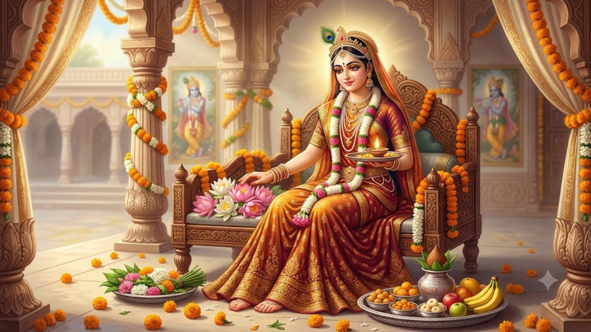 राधा अष्टमी की पूजा थाली 