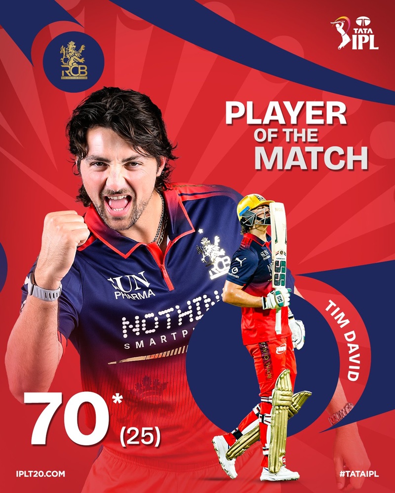 Tim David claims the Player of the Match 