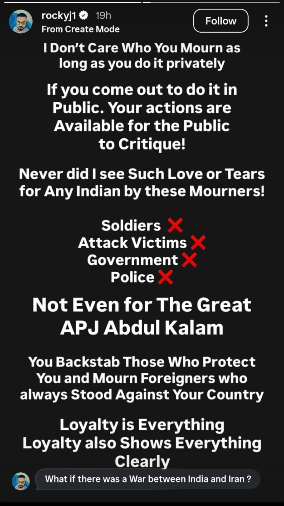 Rocky Jaiswal Statement