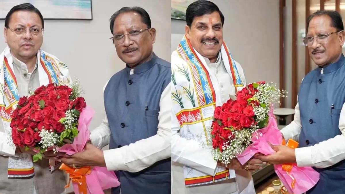 एमपी के सीएम और उत्तराखंड के सीएम का स्वागत