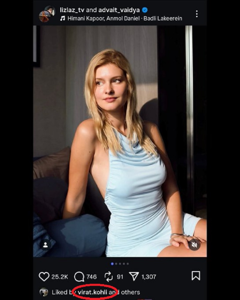 Virat Kohli liked LizLaz photo