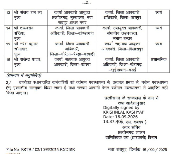 Excise Driver and Peon