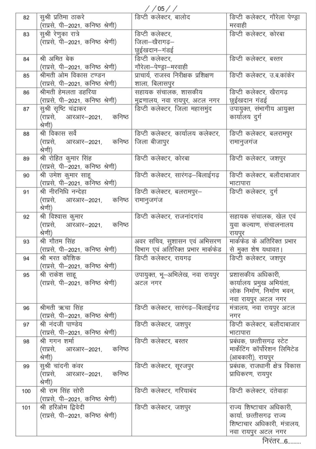 Transfer order