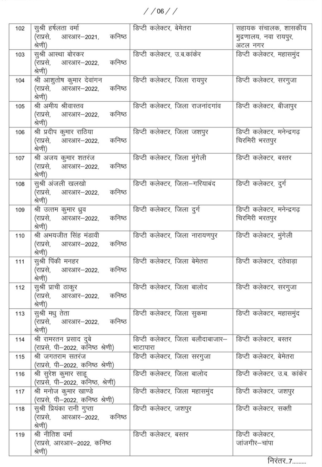 Transfer order