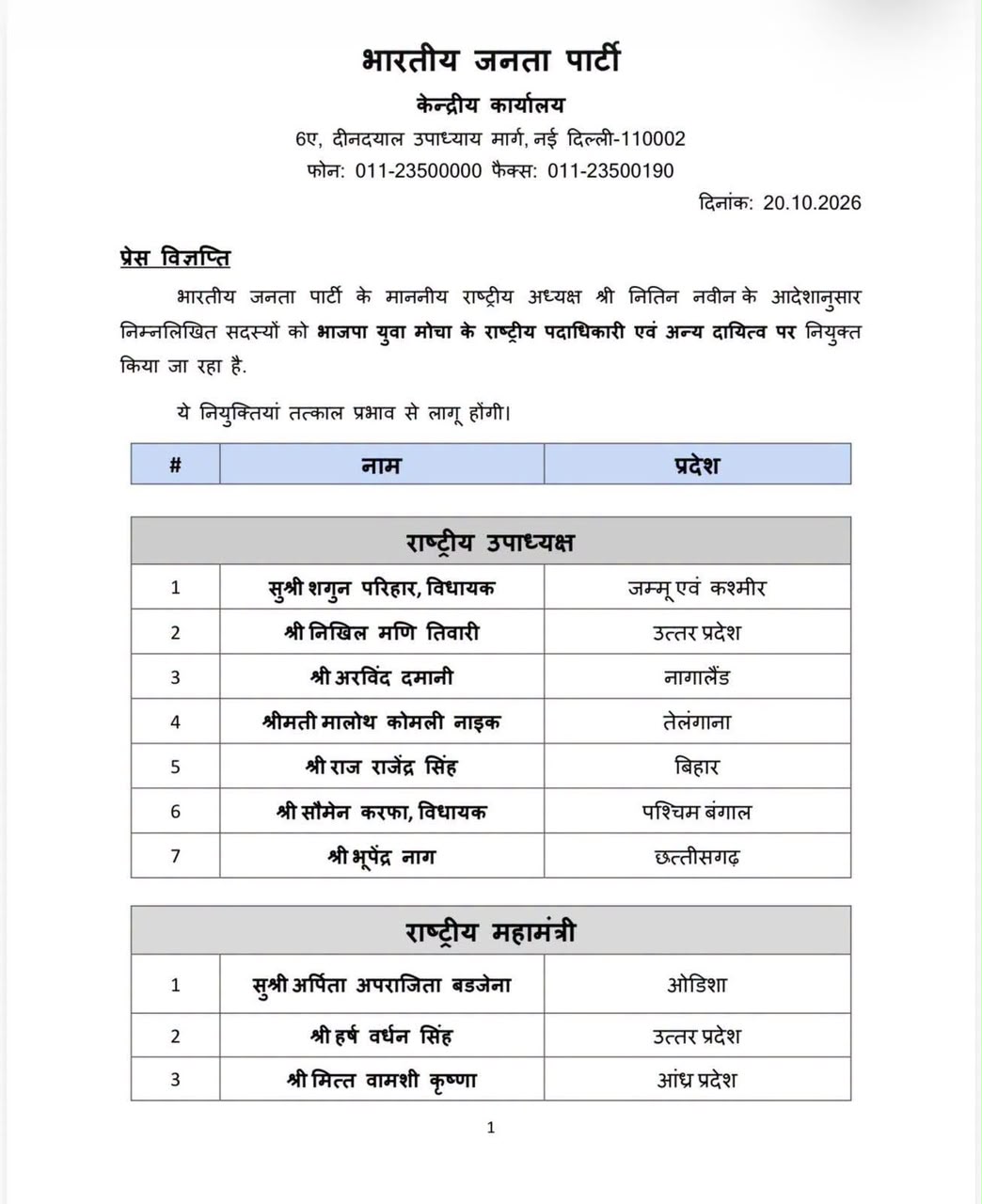 Chhattisgarh BJP News : छत्तीसगढ़ के भूपेंद्र नाग बने भाजयुमो के राष्ट्रीय उपाध्यक्ष, भाजपा संगठन में बढ़ा कद 1 भूपेंद्र नाग