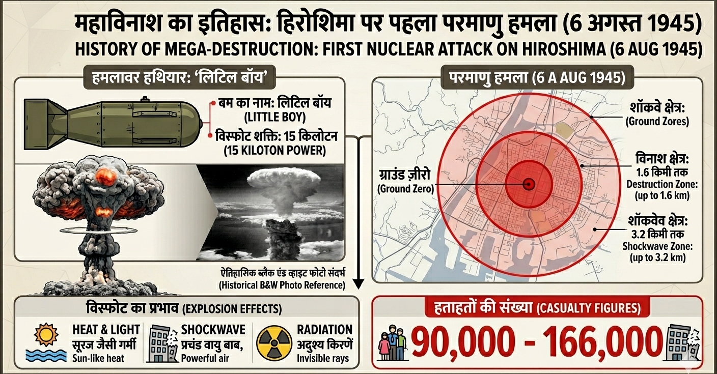 When was the atomic bomb used for the first time?