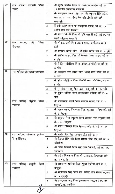 नगर परिषदों में एल्डरमैन की नियुक्तियां